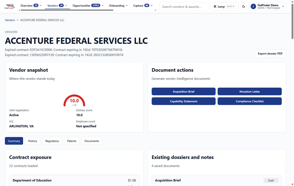 Contractor public-footprint dossier